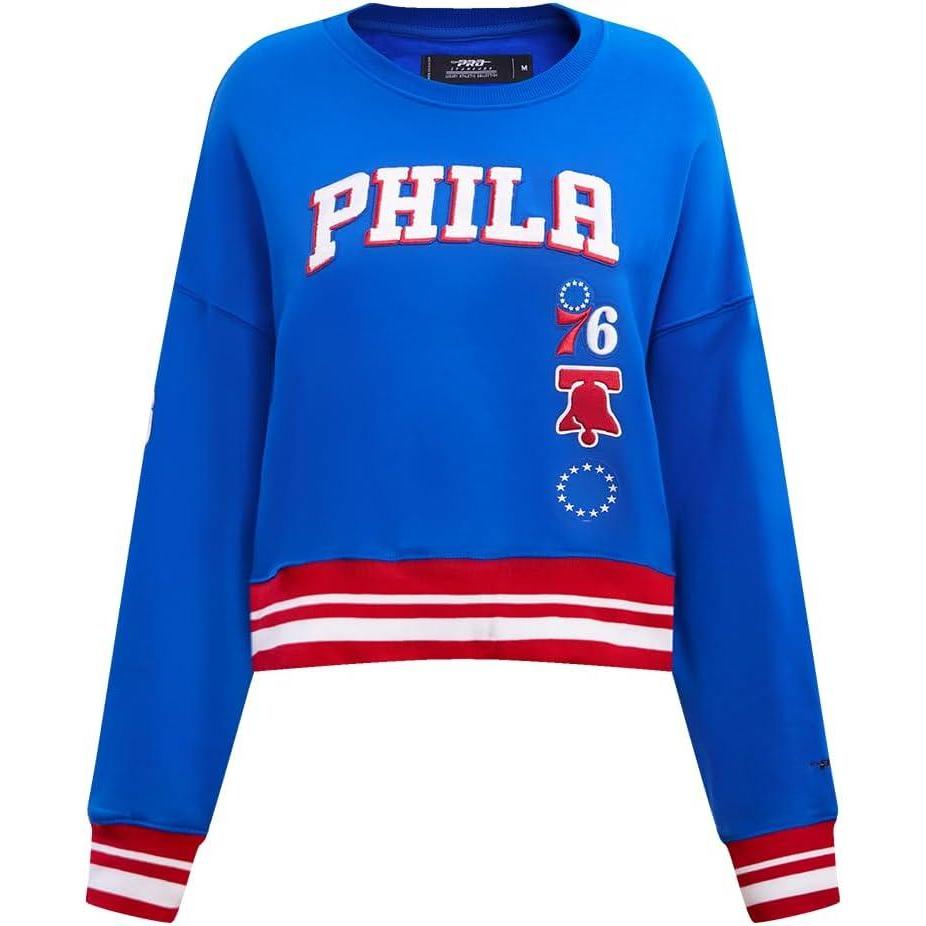 imagePro Standard NBA womens Womens Nba Retro Classics Brushed Back French Terry Crewneck SweatshirtRoyal BlueRed