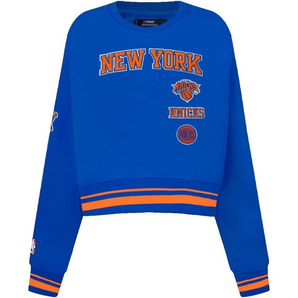 imagePro Standard NBA womens Womens Nba Retro Classics Brushed Back French Terry Crewneck SweatshirtRoyalOrangeRoyal