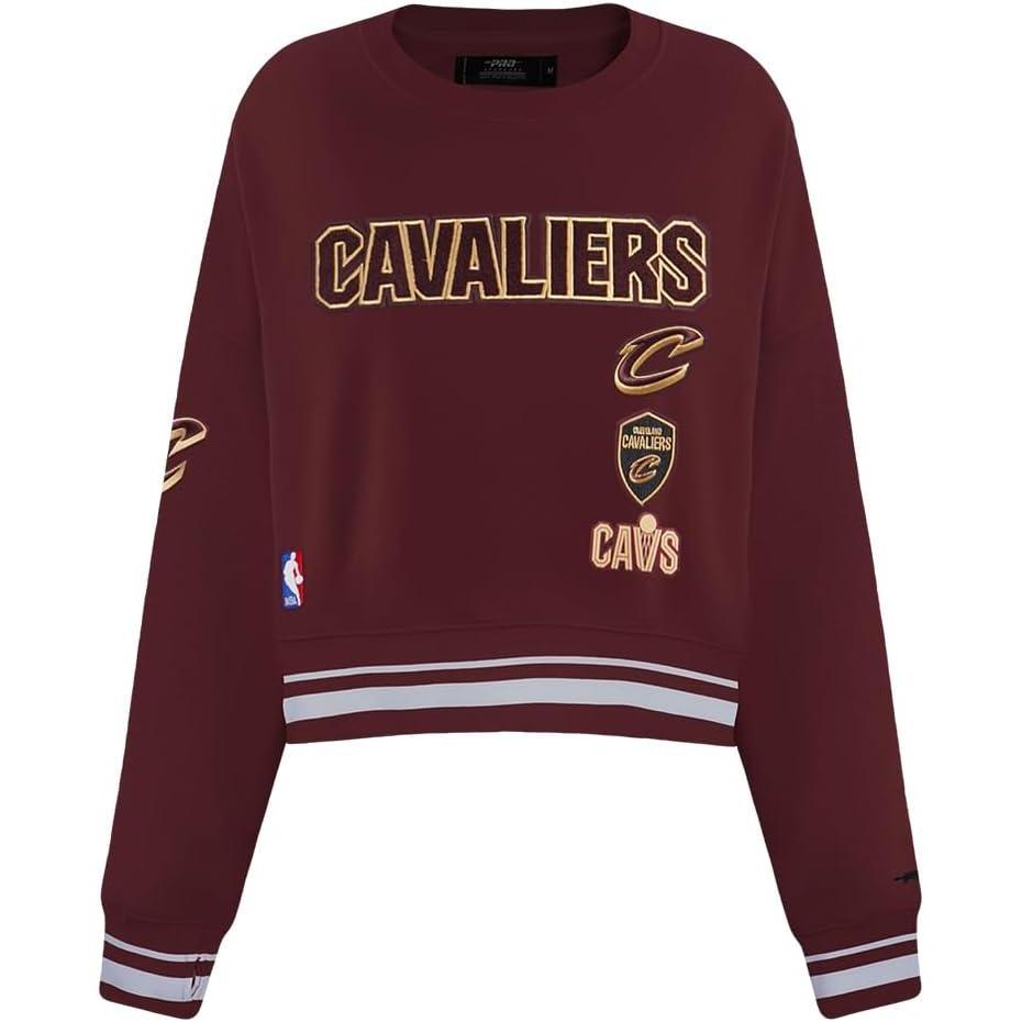 imagePro Standard NBA womens Womens Nba Retro Classics Brushed Back French Terry Crewneck SweatshirtWine