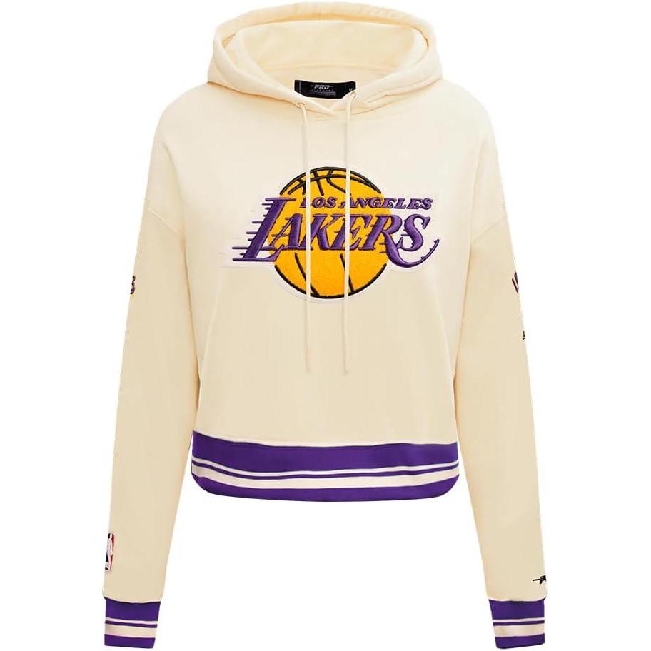 imagePro Standard NBA womens Womens Nba Retro Classics Brushed Back French Terry Cropped Pullover HoodieEggshell Purple