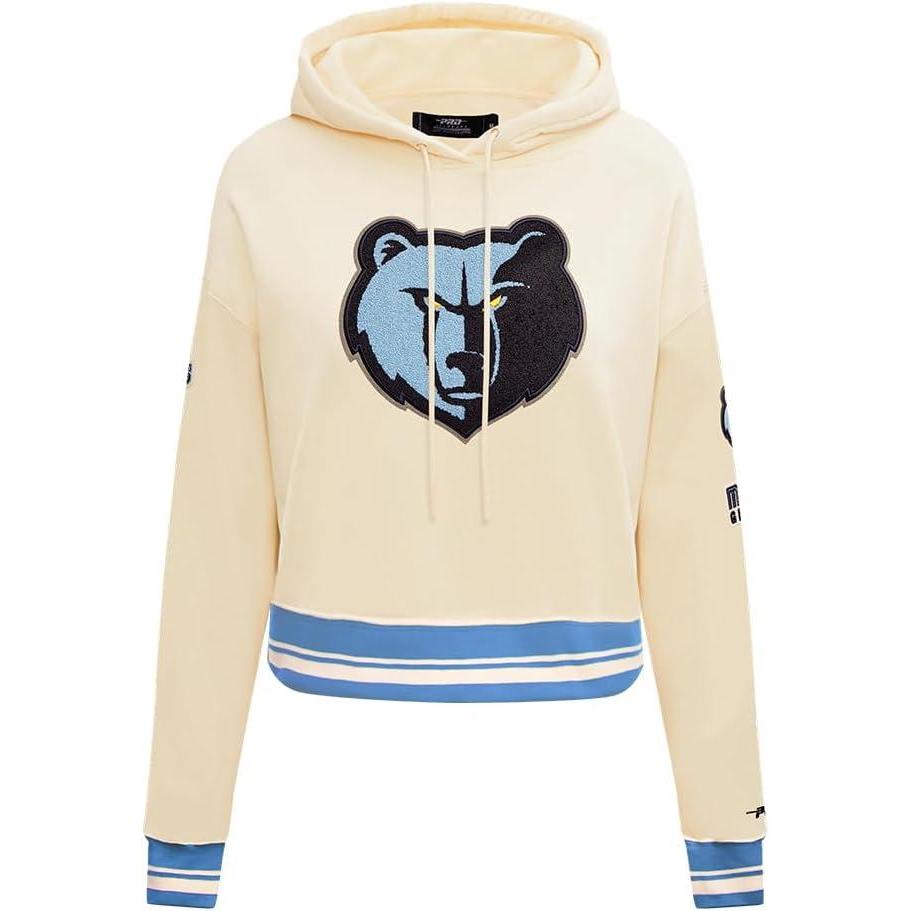 imagePro Standard NBA womens Womens Nba Retro Classics Brushed Back French Terry Cropped Pullover HoodieEggshell University Blue