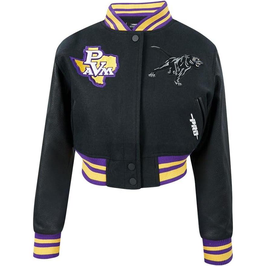imagePro Standard NCAA womens Womens College Classic Essentials Wool Varsity JacketBlackPurple