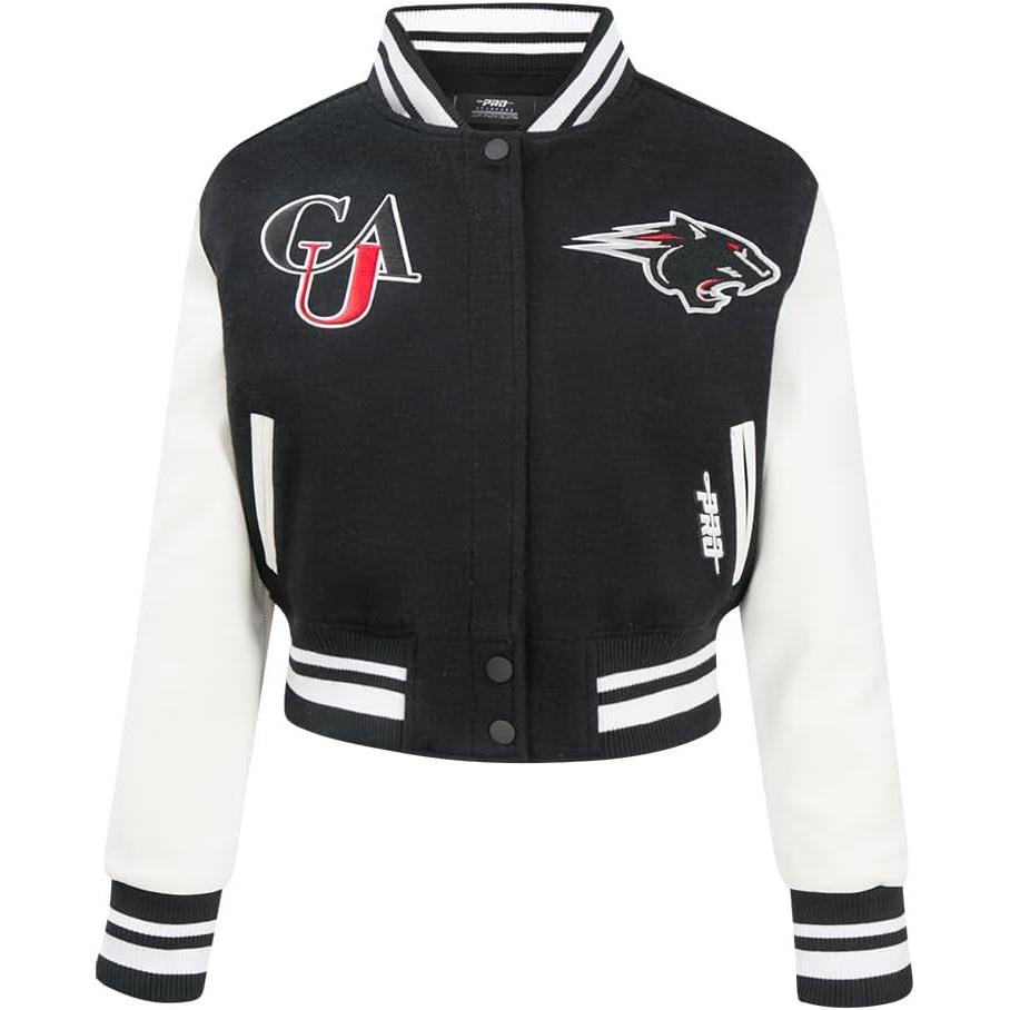 imagePro Standard NCAA womens Womens College Classic Essentials Wool Varsity JacketBlackWhite