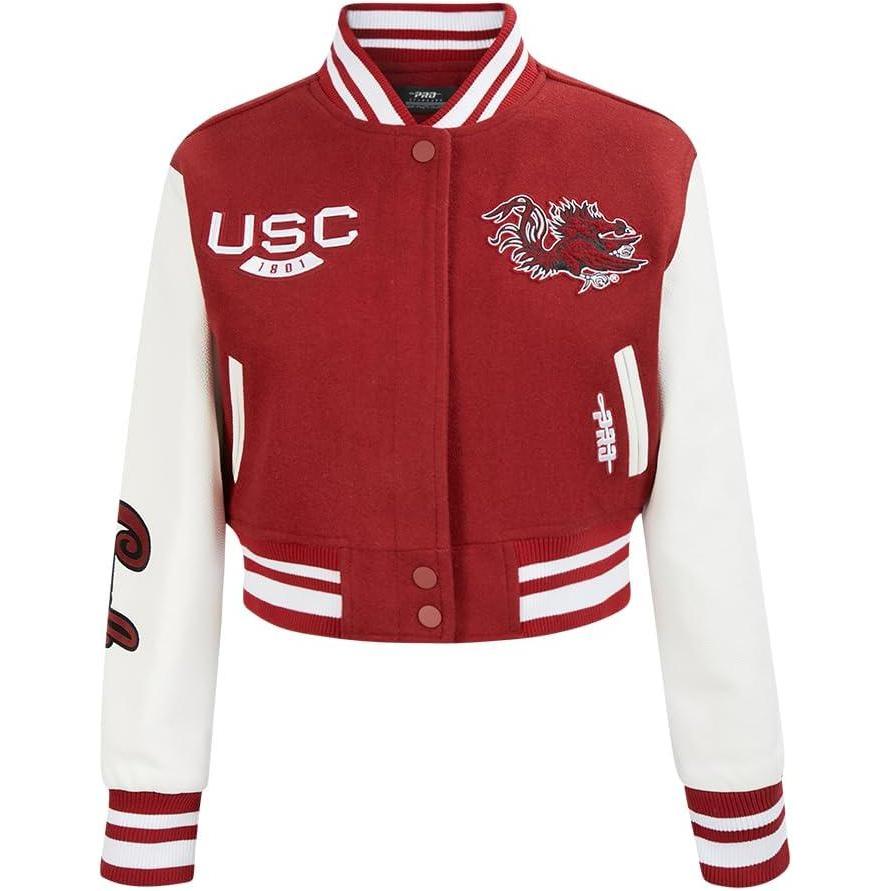 imagePro Standard NCAA womens Womens College Classic Essentials Wool Varsity JacketCardinal RedWhite