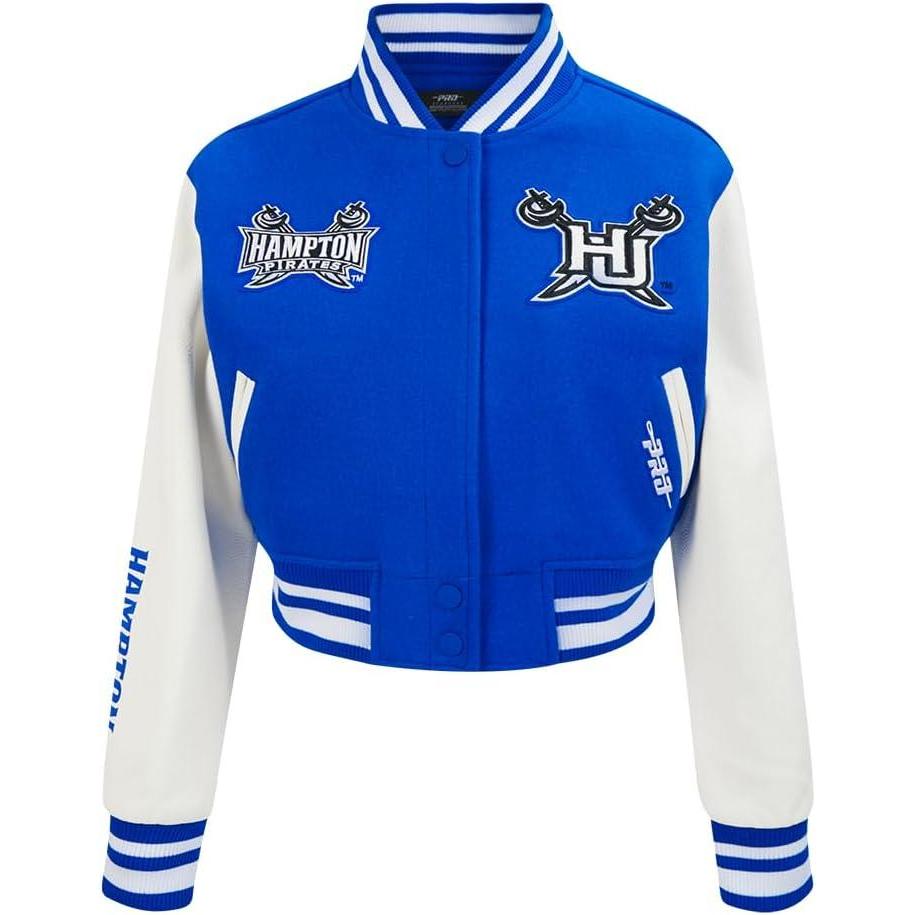 imagePro Standard NCAA womens Womens College Classic Essentials Wool Varsity JacketRoyal BlueWhite