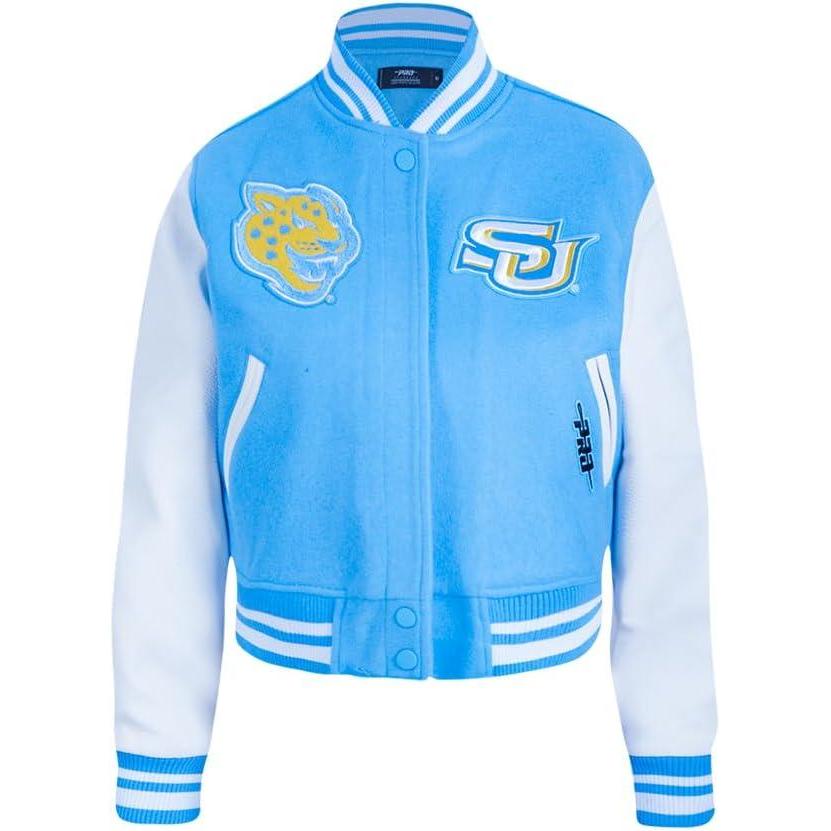 imagePro Standard NCAA womens Womens College Classic Essentials Wool Varsity JacketUniversity BlueWhite