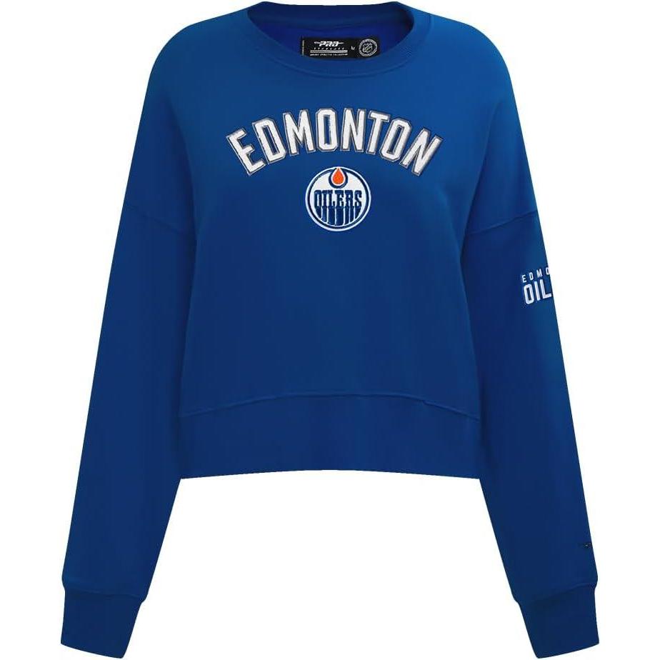 imagePro Standard NHL womens Womens Nhl Classic Chenille Brushed Back French Terry Crewneck SweatshirtDodger Blue