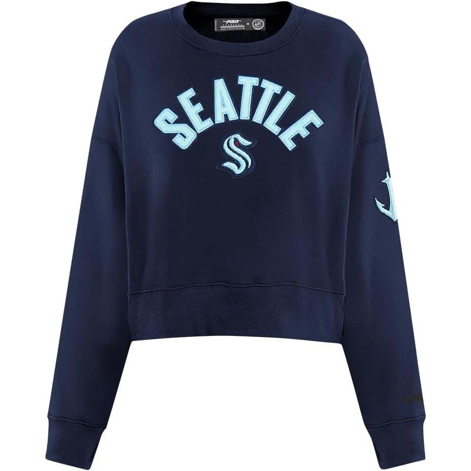 imagePro Standard NHL womens Womens Nhl Classic Chenille Brushed Back French Terry Crewneck SweatshirtMidnight Navy