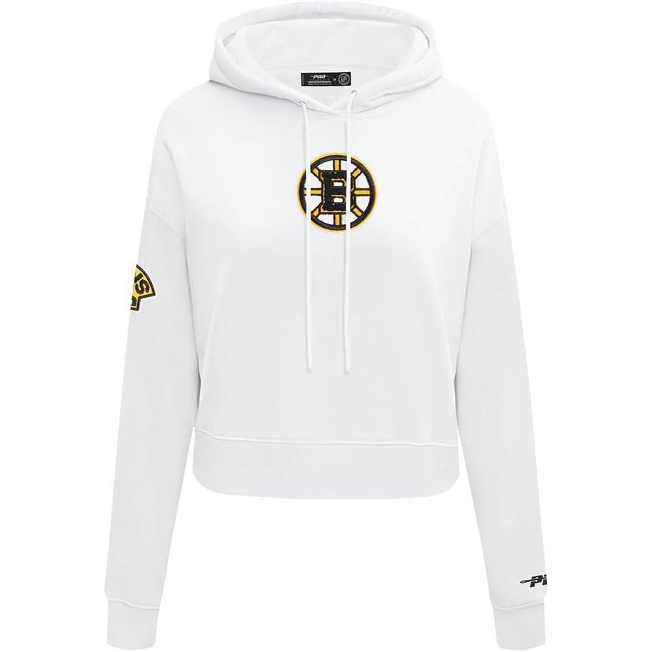 imagePro Standard NHL womens Womens Nhl Classic Chenille Brushed Back French Terry Cropped Pullover HoodieWhite