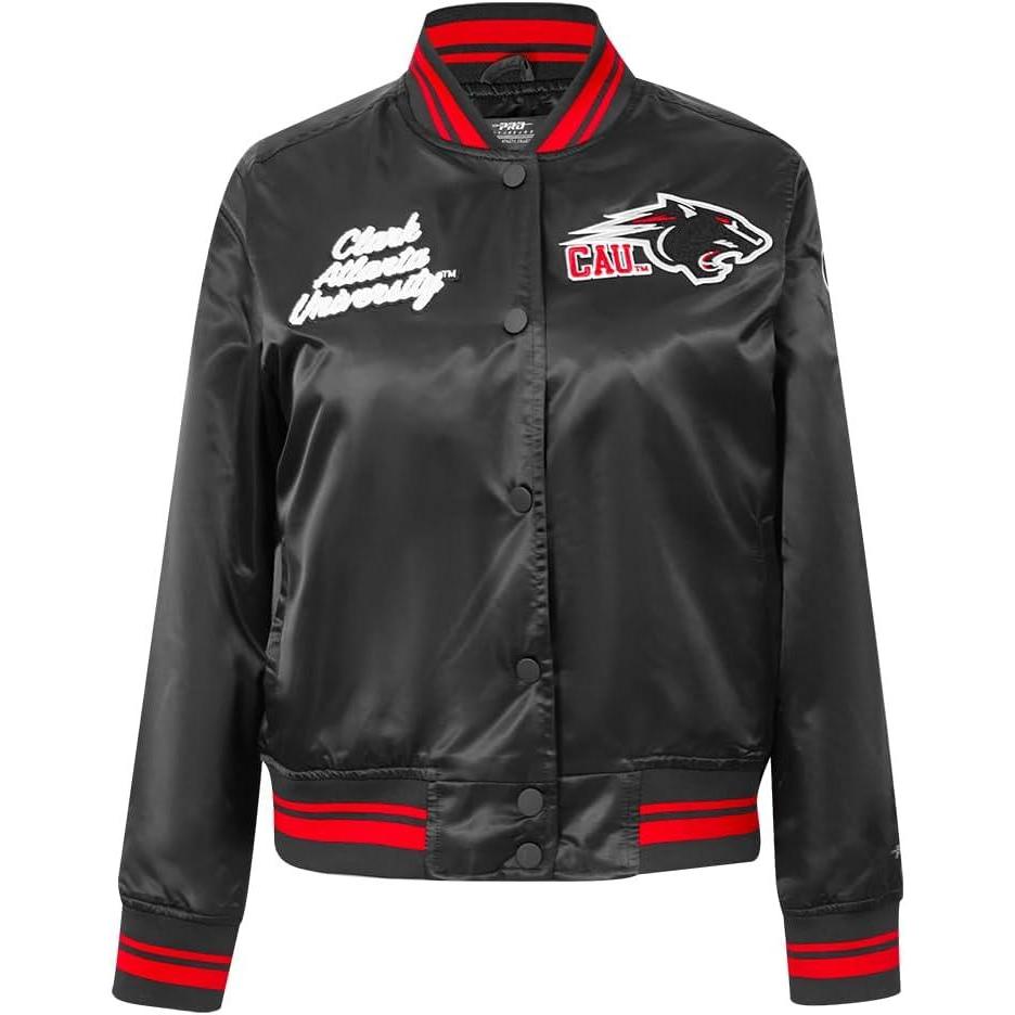 imagePro Standard Womens College Classic Essentials Satin JacketBlackRedBlack