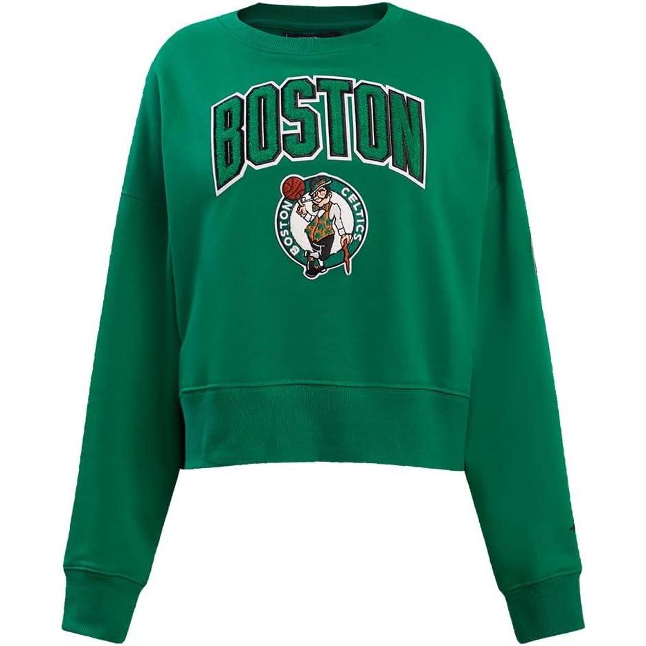 imagePro Standard Womens NBA Classic Chenille Crewneck SweatshirtKelly Green