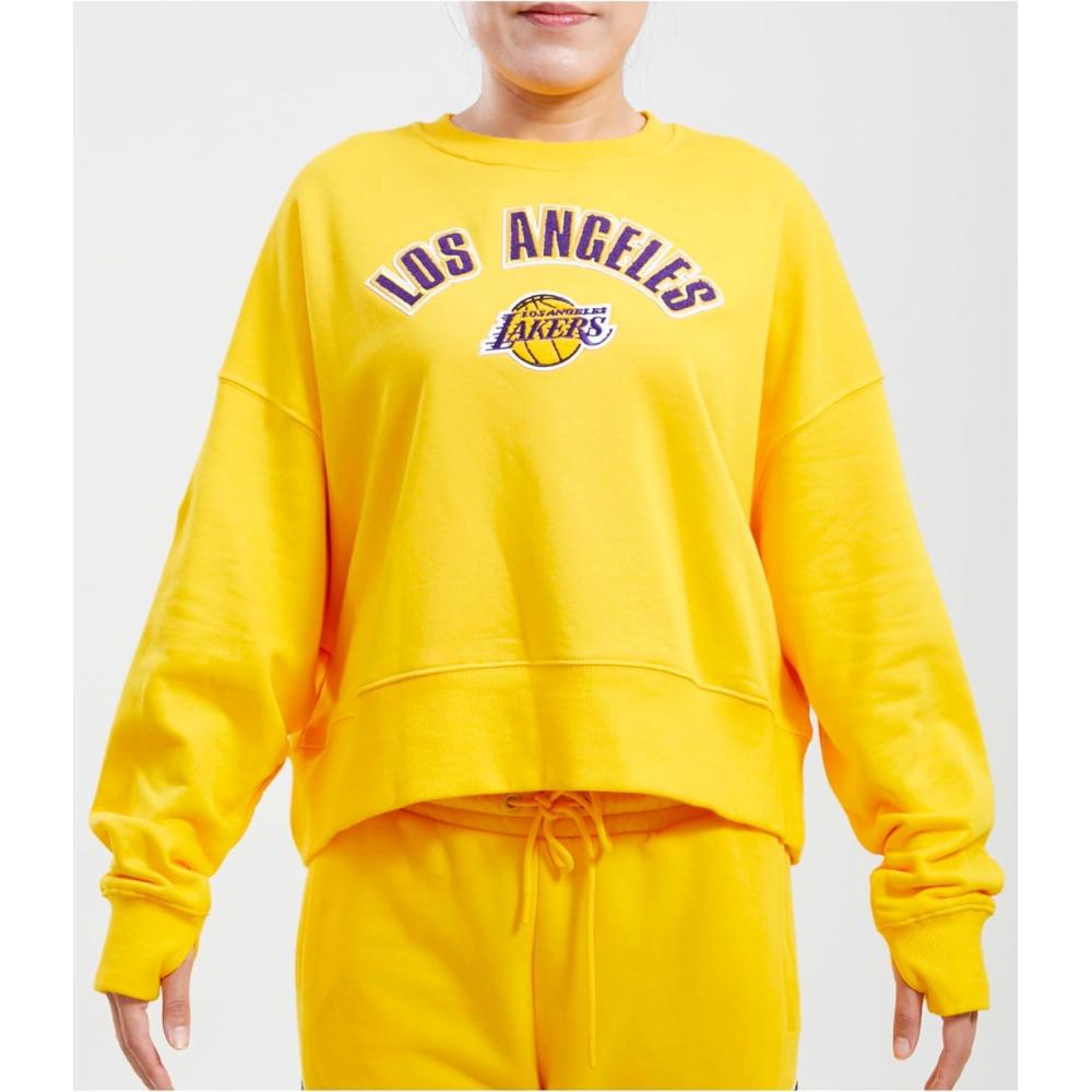 imagePro Standard Womens NBA Classic Chenille Crewneck SweatshirtYellow