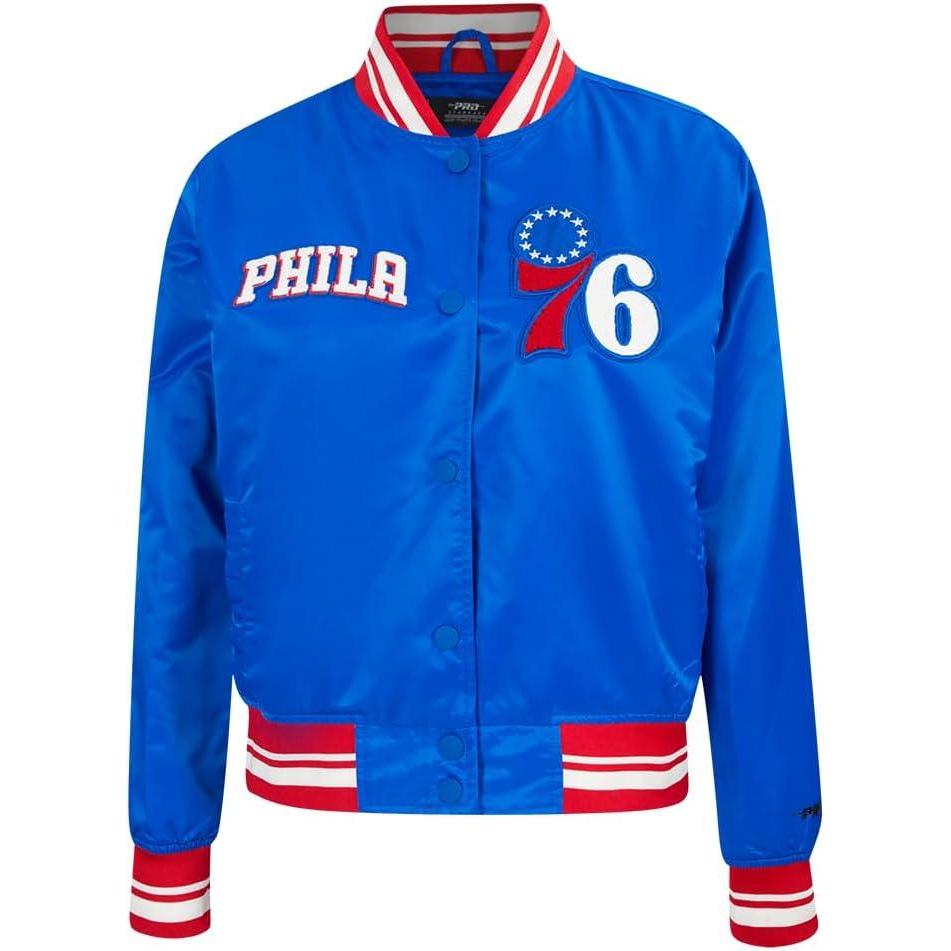 imagePro Standard Womens NBA Retro Classics Satin JacketRoyal BlueRed
