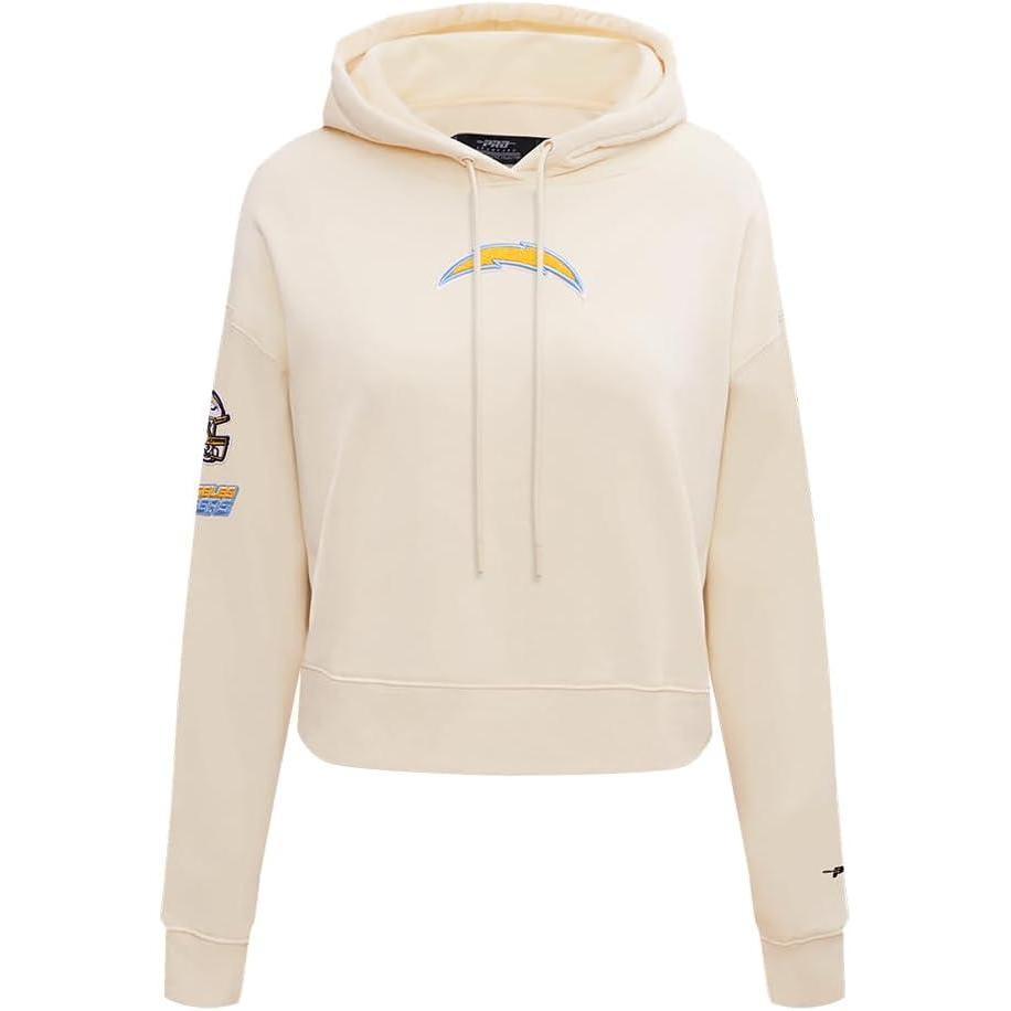 imagePro Standard Womens NFL Classic Chenille Brushed Back French Terry Cropped Pullover HoodieEggshell