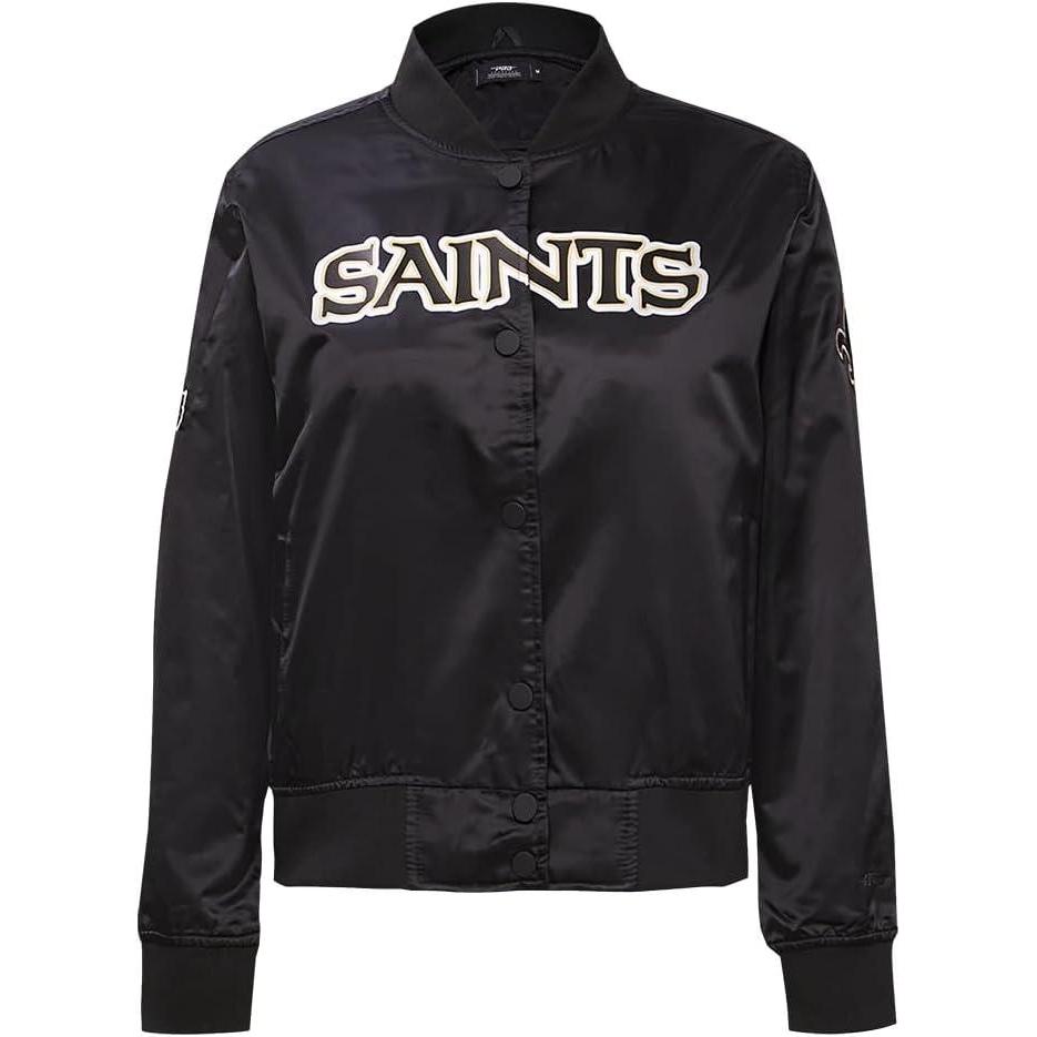 imagePro Standard Womens NFL Classic Chenille Satin JacketBlackWhite M60030