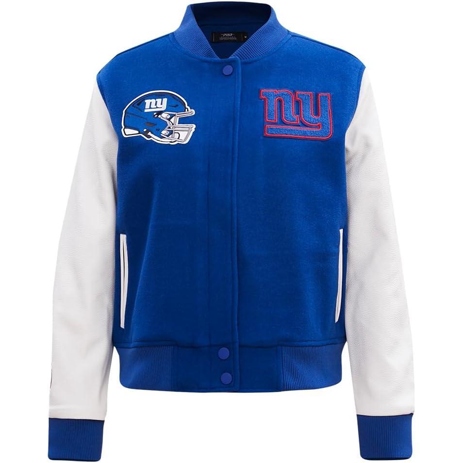 imagePro Standard Womens NFL Classic Chenille Varsity JacketDodger BlueWhite