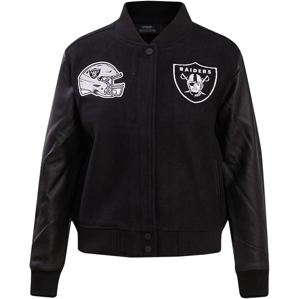 imagePro Standard Womens NFL Classic Chenille Varsity JacketJet Black