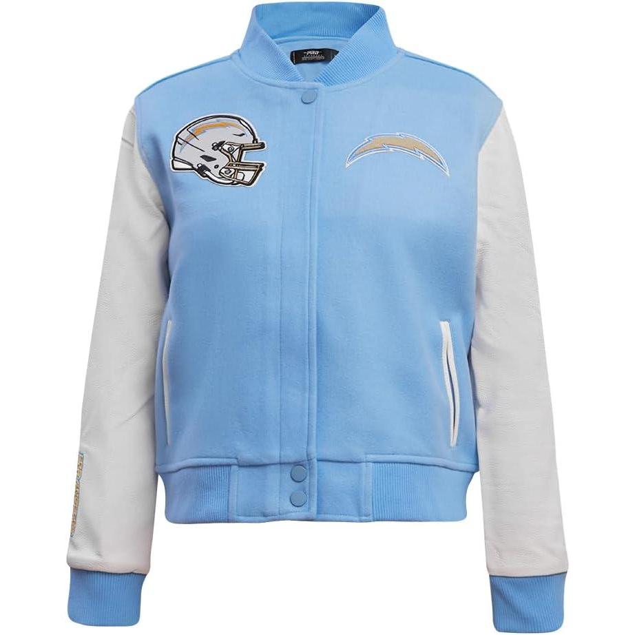 imagePro Standard Womens NFL Classic Chenille Varsity JacketUniversity BlueWhite