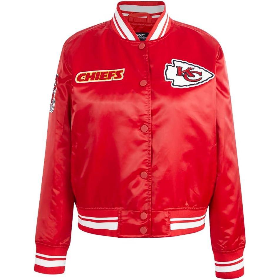 imagePro Standard Womens NFL Kansas City Chiefs Retro Classics Satin Jacket Red L
