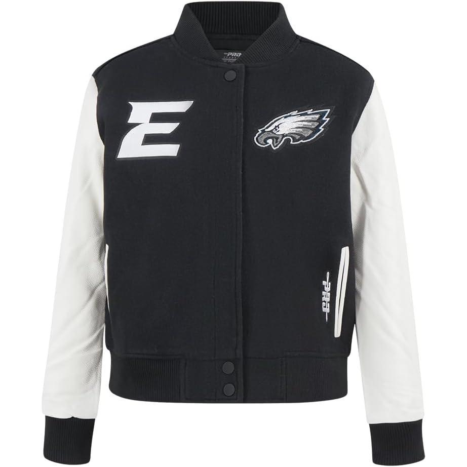 imagePro Standard Womens NFL Philadelphia Eagles Game Day Classics Varsity Jacket BlackWhite S