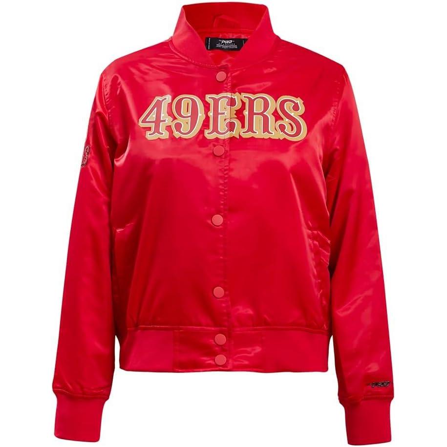imagePro Standard Womens NFL San Francisco 49ers Classic Chenille Satin Jacket Red L