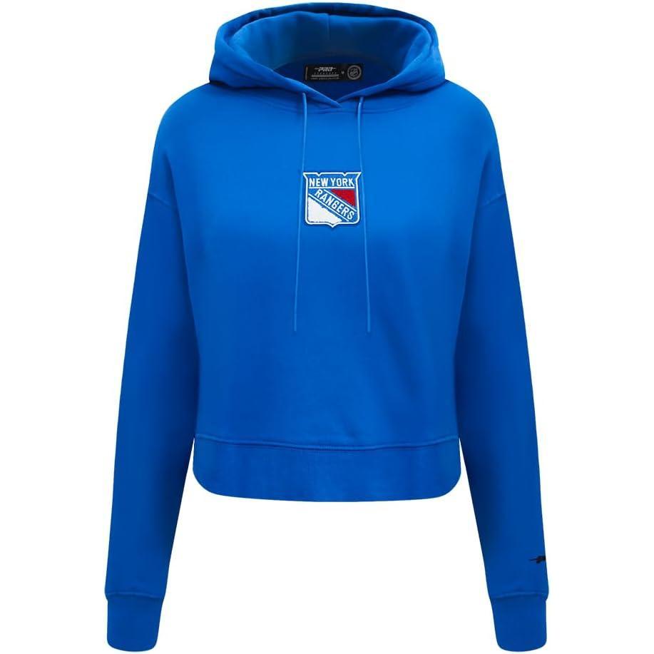 imagePro Standard Womens NHL Classic Chenille Cropped Pullover HoodieRoyal Blue