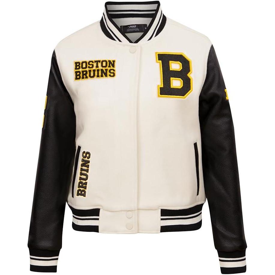 imagePro Standard Womens NHL Retro Classics Varsity JacketEggshell Black