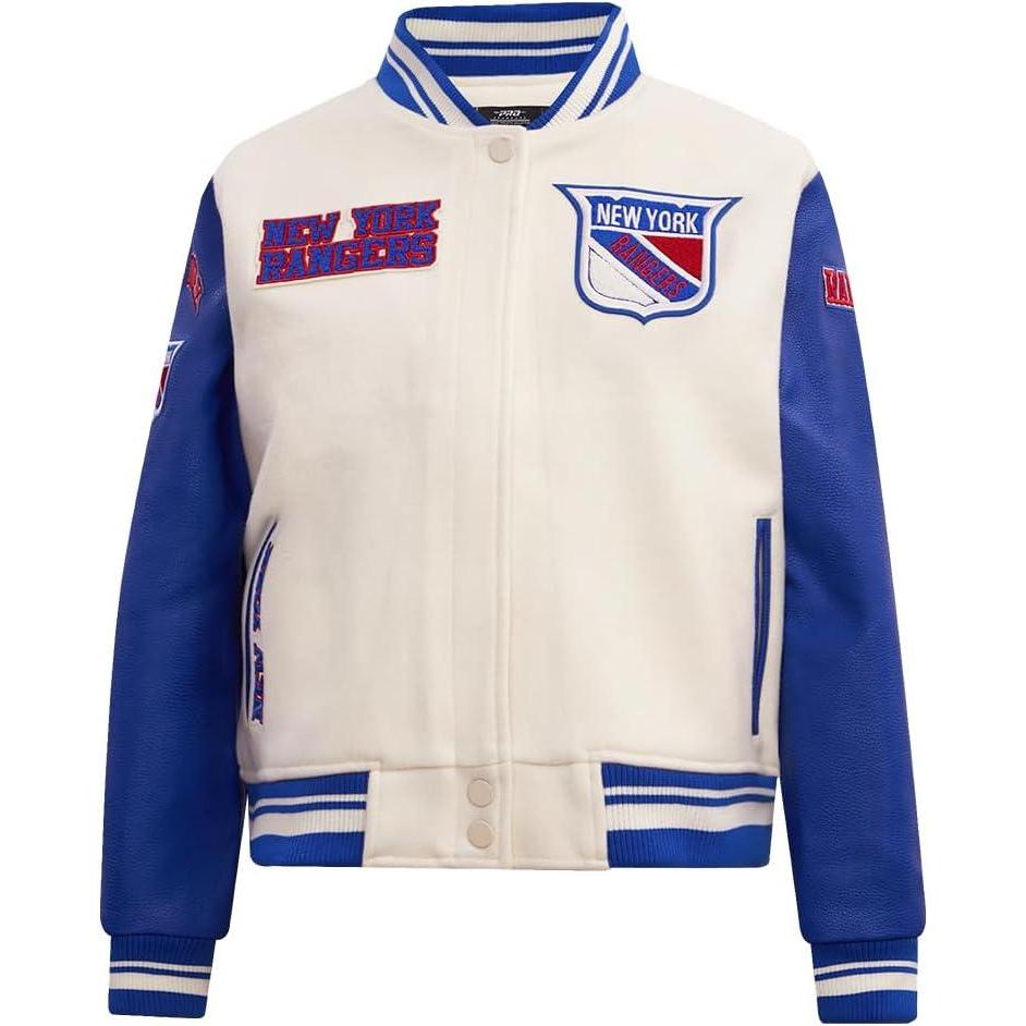 imagePro Standard Womens NHL Retro Classics Varsity JacketEggshellRoyal Blue
