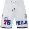 Mens NBA Classic Chenille Athletic Short(White/Royal Blue)