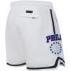 Mens NBA Classic Chenille Athletic Short(White/Royal Blue)