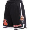 Mens NFL Classic Chenille Cotton Double Knit Short(Cincinnati Bengals  Black)