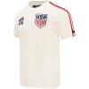 Mens USSF Classic Chenille Cotton Short Sleeve Tee(Eggshell/ Red)