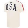 Mens USSF Classic Chenille Cotton Short Sleeve Tee(Eggshell/ Red)