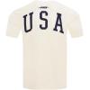 Mens USSF Classic Chenille Cotton Short Sleeve Tee(Eggshell/ Red)