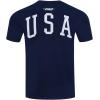 Mens USSF Classic Chenille Cotton Short Sleeve Tee(Midnight Navy/Red)