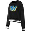 PRO STANDARD Womens NBA Mash Up Brushed Back French Terry Crewneck Sweatshirt(Black)
