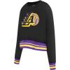 PRO STANDARD Womens NBA Mash Up Brushed Back French Terry Crewneck Sweatshirt(Black/Purple)