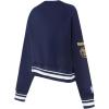 PRO STANDARD Womens NBA Mash Up Brushed Back French Terry Crewneck Sweatshirt(Midnight Navy)