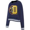 PRO STANDARD Womens NBA Mash Up Brushed Back French Terry Crewneck Sweatshirt(Midnight Navy)