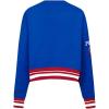 PRO STANDARD Womens NBA Mash Up Brushed Back French Terry Crewneck Sweatshirt(Royal Blue/Red)