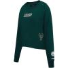 PRO STANDARD Womens NBA Wingspan Brushed Back French Terry Crewneck Sweatshirt(Forest Green)