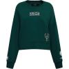 PRO STANDARD Womens NBA Wingspan Brushed Back French Terry Crewneck Sweatshirt(Forest Green)