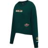 PRO STANDARD Womens NHL Wingspan Brushed Back French Terry Crewneck Sweatshirt(Forest Green)
