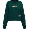 PRO STANDARD Womens NHL Wingspan Brushed Back French Terry Crewneck Sweatshirt(Forest Green)