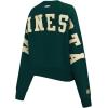 PRO STANDARD Womens NHL Wingspan Brushed Back French Terry Crewneck Sweatshirt(Forest Green)