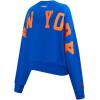 PRO STANDARD Womens NHL Wingspan Brushed Back French Terry Crewneck Sweatshirt(Royal Blue)