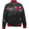 Pro Standard Big Kids NBA Retro Classics Satin Jacket(Black/Red/Black)
