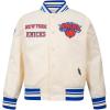 Pro Standard Big Kids NBA Retro Classics Satin Jacket(Eggshell/Royal Blue)