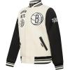 Pro Standard Big Kids NBA Retro Classics Varsity Jacket(Eggshell/ Black)