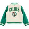 Pro Standard Big Kids NBA Retro Classics Varsity Jacket(Eggshell/ Kelly Green)